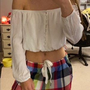 White button down crop top!